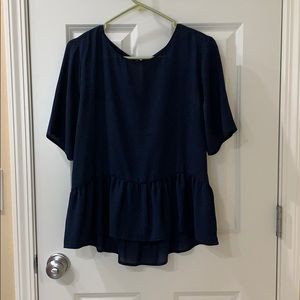 Navy blue peplum blouse